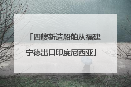 四艘新造船舶从福建宁德出口印度尼西亚