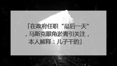 在政府任职“最后一天”，马斯克眼角淤青引关注，本人解释：儿子干的
