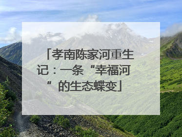 孝南陈家河重生记：一条“幸福河”的生态蝶变