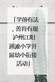 学前有法，善育有规 泸州江阳通滩小学开展幼小衔接活动