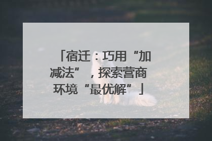 宿迁：巧用“加减法”，探索营商环境“最优解”