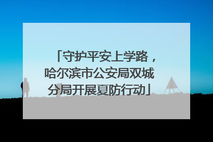 守护平安上学路，哈尔滨市公安局双城分局开展夏防行动