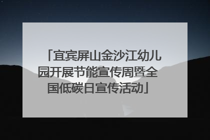 宜宾屏山金沙江幼儿园开展节能宣传周暨全国低碳日宣传活动