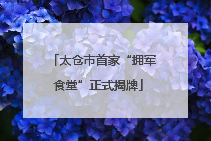 太仓市首家“拥军食堂”正式揭牌