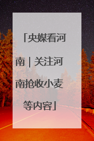 央媒看河南｜关注河南抢收小麦等内容