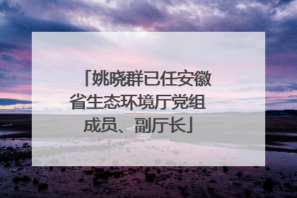 姚晓群已任安徽省生态环境厅党组成员、副厅长