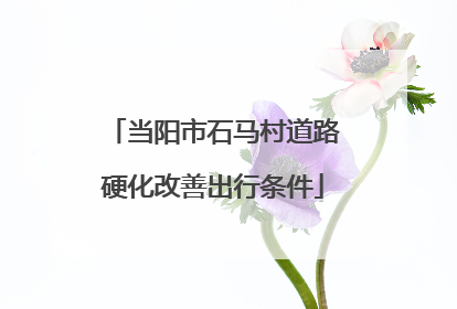 当阳市石马村道路硬化改善出行条件
