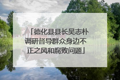 德化县县长吴志朴调研督导群众身边不正之风和腐败问题