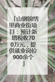 山钢锦绣里商业街项目：预计新增税收700万元，提供就业岗位900余个