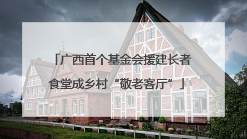 广西首个基金会援建长者食堂成乡村“敬老客厅”