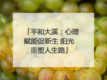 平和大溪：心理赋能促新生 阳光重塑人生路