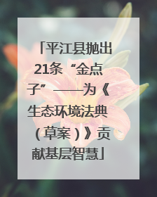 平江县抛出21条“金点子”——为《生态环境法典（草案）》贡献基层智慧