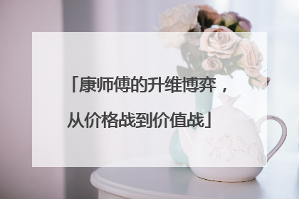 康师傅的升维博弈，从价格战到价值战