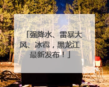 强降水、雷暴大风、冰雹，黑龙江最新发布！