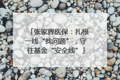 张家界医保：扎根一线“找问题”，守住基金“安全线”