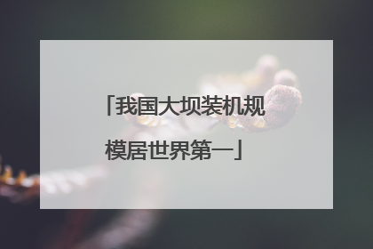 我国大坝装机规模居世界第一