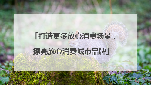 打造更多放心消费场景，擦亮放心消费城市品牌