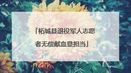柘城县退役军人志愿者无偿献血显担当