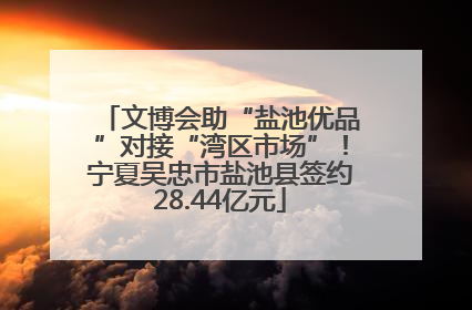 文博会助“盐池优品”对接“湾区市场”！宁夏吴忠市盐池县签约28.44亿元