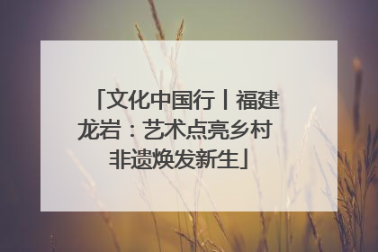 文化中国行丨福建龙岩：艺术点亮乡村 非遗焕发新生