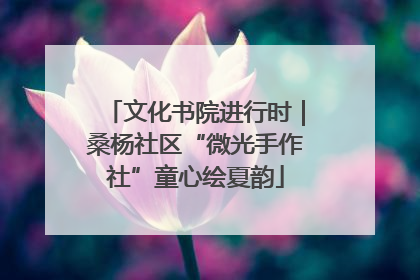 文化书院进行时｜桑杨社区“微光手作社”童心绘夏韵