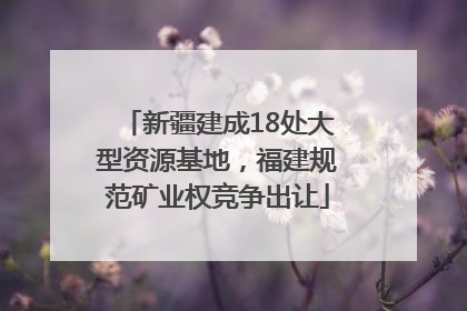 新疆建成18处大型资源基地，福建规范矿业权竞争出让