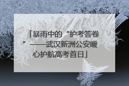 暴雨中的“护考答卷”——武汉新洲公安暖心护航高考首日