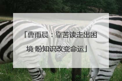 曹雨晨：靠苦读走出困境 盼知识改变命运