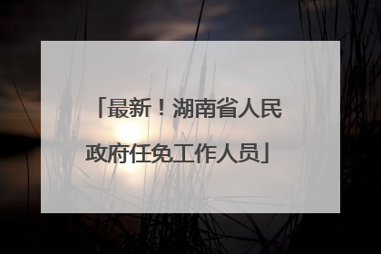 最新！湖南省人民政府任免工作人员