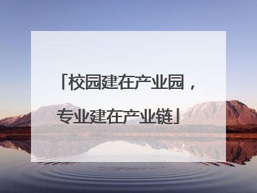校园建在产业园，专业建在产业链