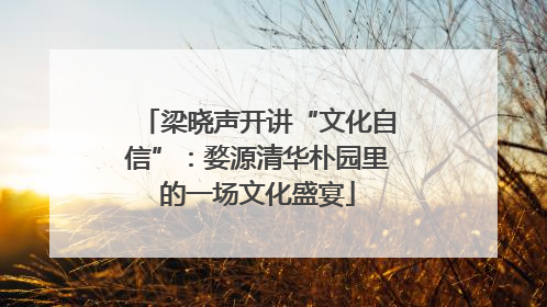 梁晓声开讲“文化自信”：婺源清华朴园里的一场文化盛宴