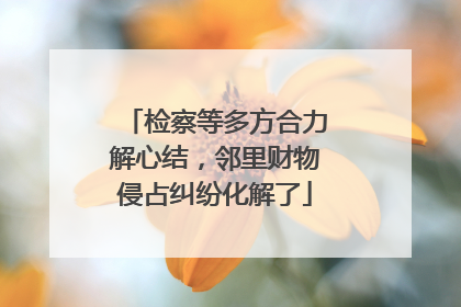 检察等多方合力解心结，邻里财物侵占纠纷化解了