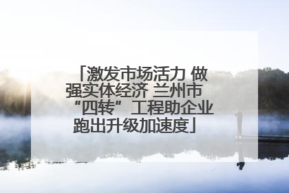 激发市场活力 做强实体经济 兰州市“四转”工程助企业跑出升级加速度