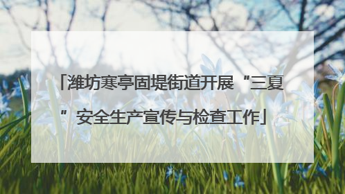 潍坊寒亭固堤街道开展“三夏”安全生产宣传与检查工作