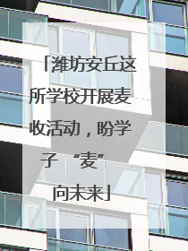 潍坊安丘这所学校开展麦收活动，盼学子 “麦” 向未来