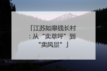 江苏如皋钱长村：从“卖草坪”到“卖风景”