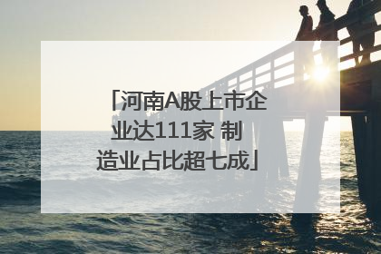 河南A股上市企业达111家 制造业占比超七成
