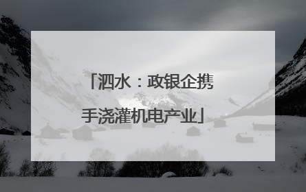 泗水：政银企携手浇灌机电产业