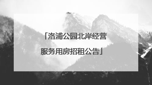 洛浦公园北岸经营服务用房招租公告