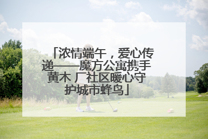 浓情端午，爱心传递——魔方公寓携手黄木 厂社区暖心守护城市蜂鸟