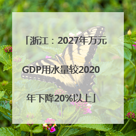 浙江：2027年万元GDP用水量较2020年下降20%以上