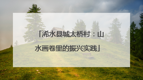 浠水县城太桥村：山水画卷里的振兴实践