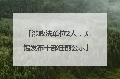 涉政法单位2人，无锡发布干部任前公示