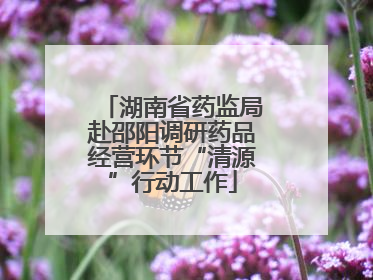 湖南省药监局赴邵阳调研药品经营环节“清源”行动工作