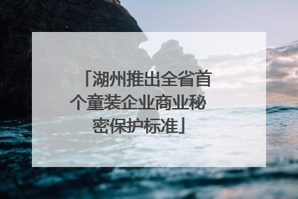 湖州推出全省首个童装企业商业秘密保护标准