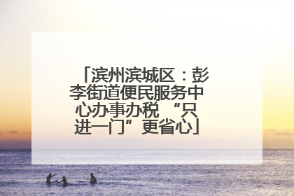滨州滨城区：彭李街道便民服务中心办事办税 “只进一门”更省心