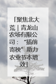 聚焦北大荒｜青龙山农场有限公司：“插前寄秧”助力农业节本增效