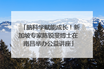 脑科学赋能成长！新加坡专家陈锐斐博士在南昌举办公益讲座