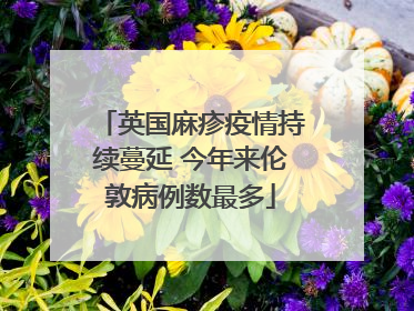 英国麻疹疫情持续蔓延 今年来伦敦病例数最多