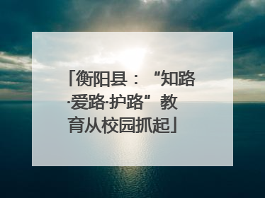 衡阳县：“知路·爱路·护路”教育从校园抓起